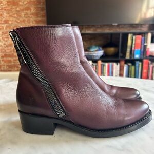 'Frye Burgundy Moto Boots'